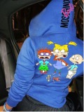 LW Cartoon Letter Print Hoodie