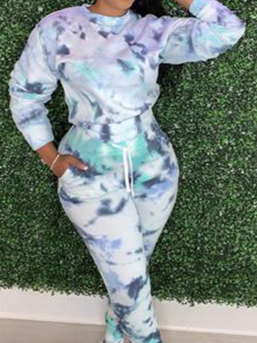 LW Tie Dye Drawstring Pants Set