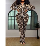 LW Plus Size Geometric Print Striped Zipper Design