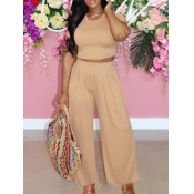 LW BASICS Crop Top Wide Leg Pants Set