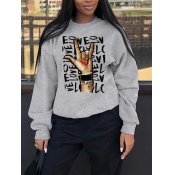 LW Plus Size Letter Print Sweatshirt