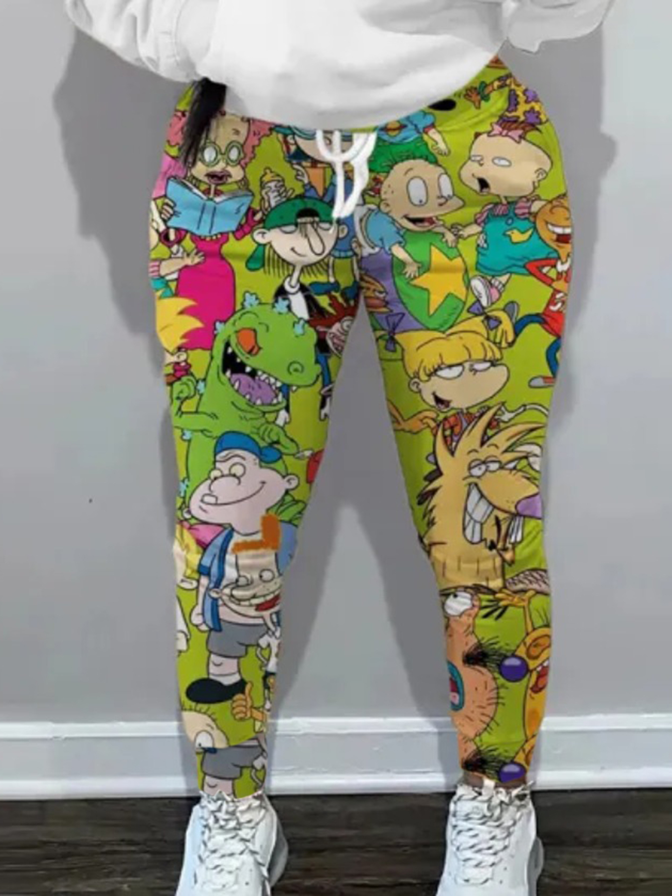 LW Cartoon Print Drawstring Sweatpants