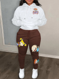 LW Cartoon Print Kangaroo Pocket Tracksuit Set