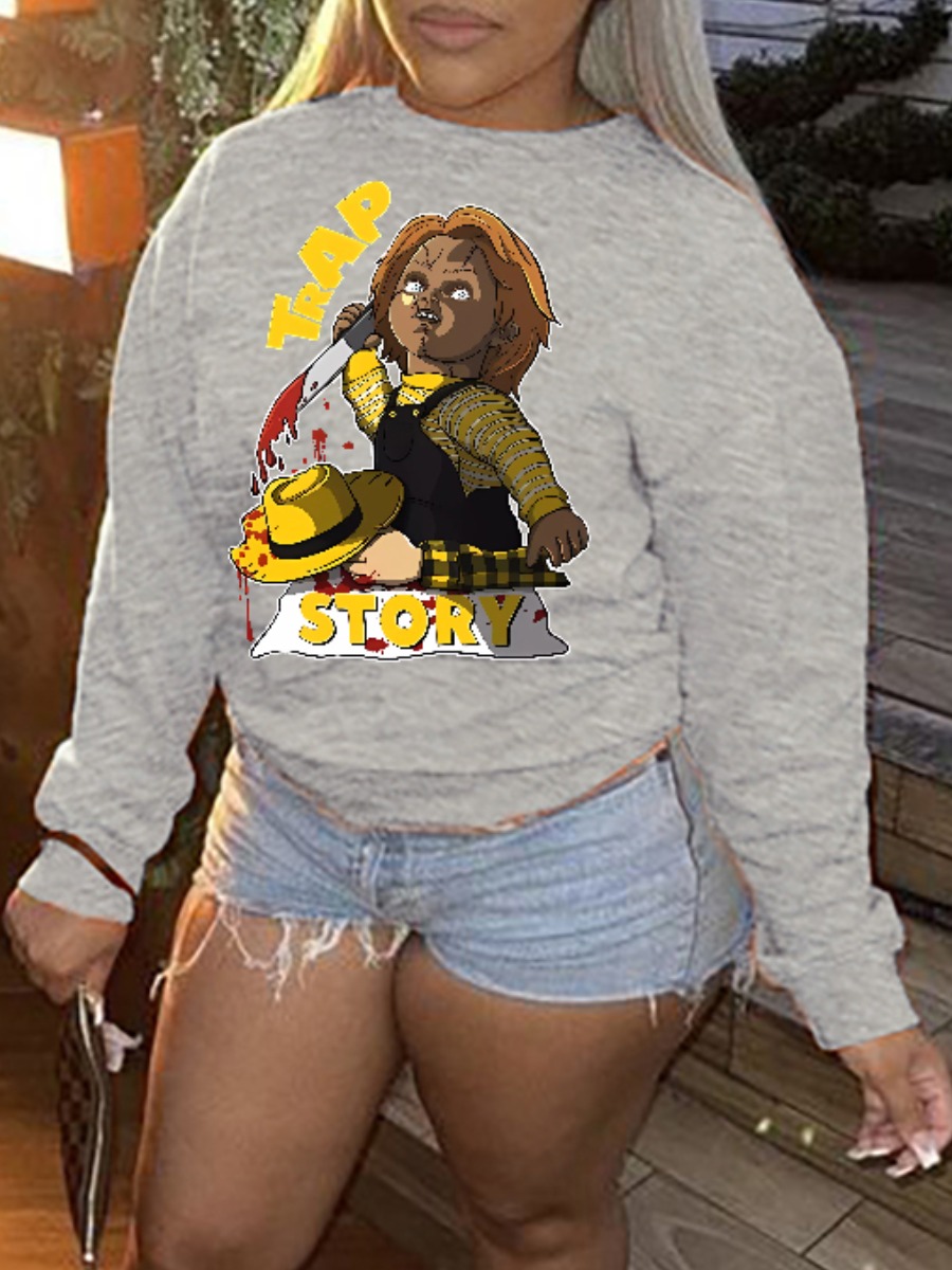 LW Plus Size Figure Letter Print Sweatshirt