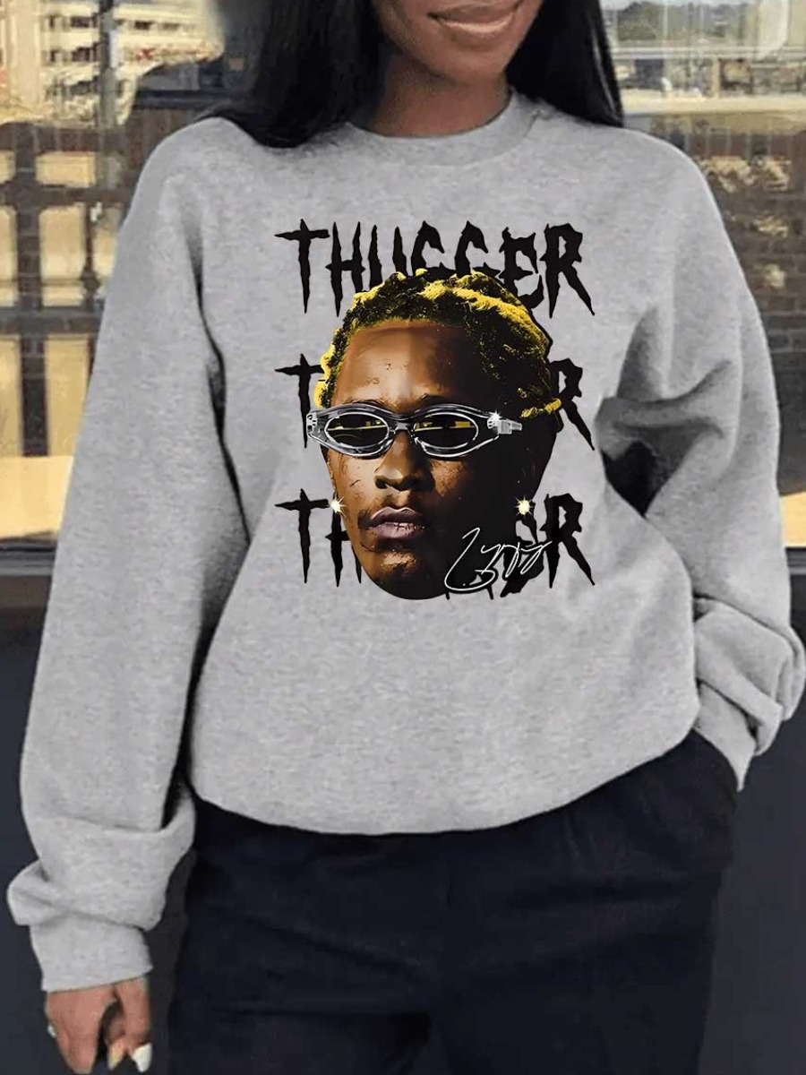 LW Figure Letter Print Sweatshirt