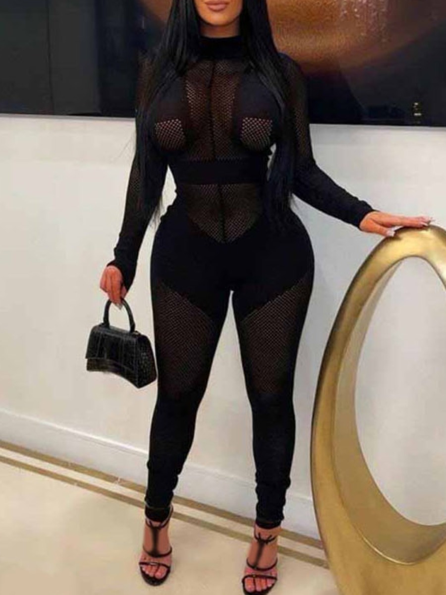 LW SXY See Through Skinny Jumpsuit