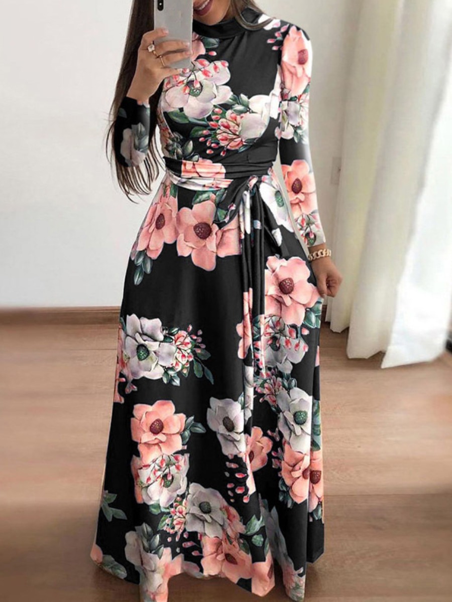 LW Plus Size Floral Print A Line Dress