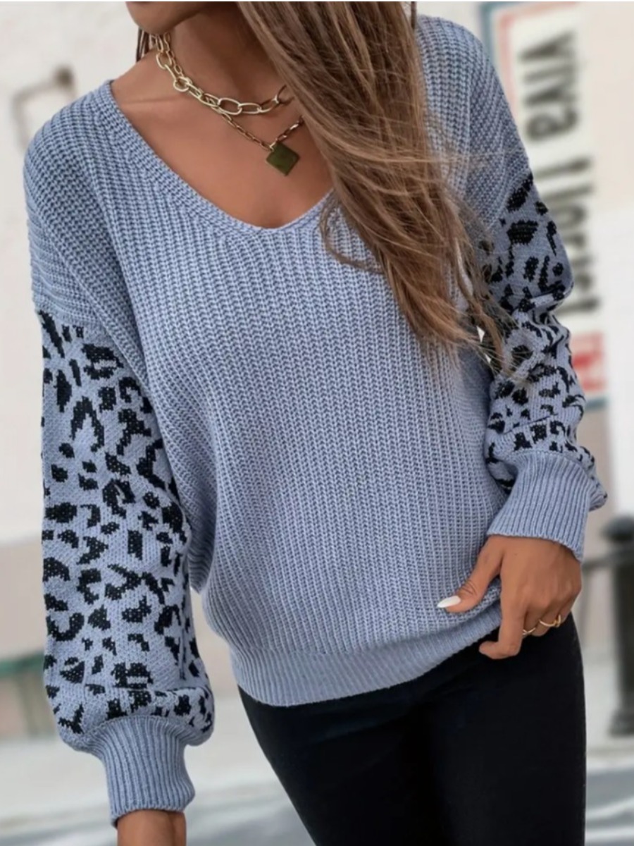 LW Dropped Shoulder Leopard Print Sweater