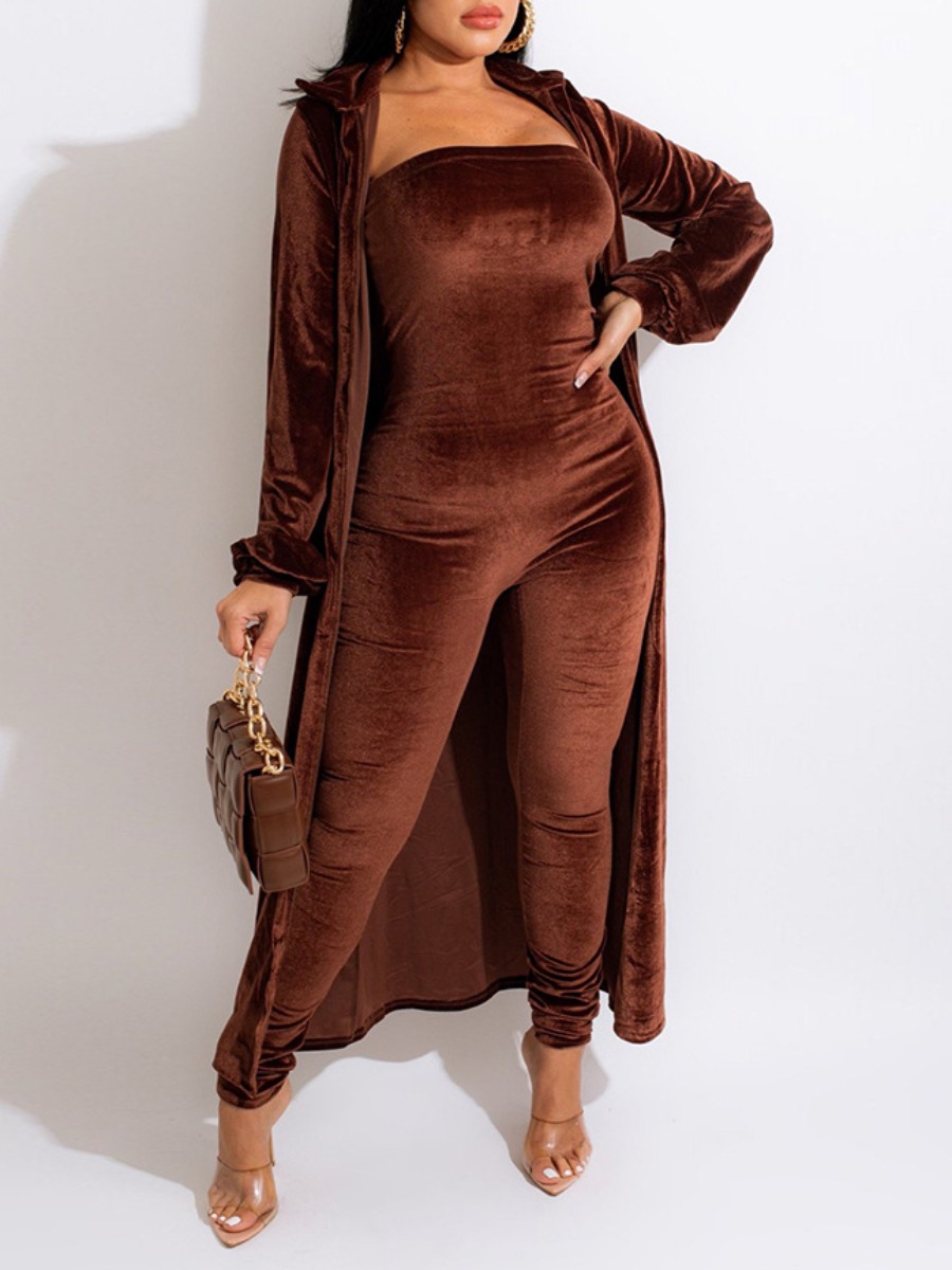 LW BASICS Velvet Off The Shoulder Skinny Jumpsuit 