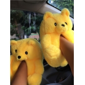 LW Plush Bear Design Slippers