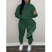 LW Plus Size Ruffle Design Kangaroo Pocket Tracksu