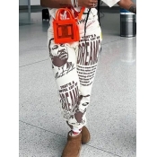 LW Figure Letter Print Drawstring Loose Pants