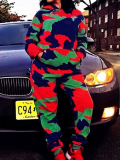 LW Plus Size Camo Print Tracksuit Pants Set