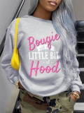 LW Round Neck Letter Print Sweatshirt