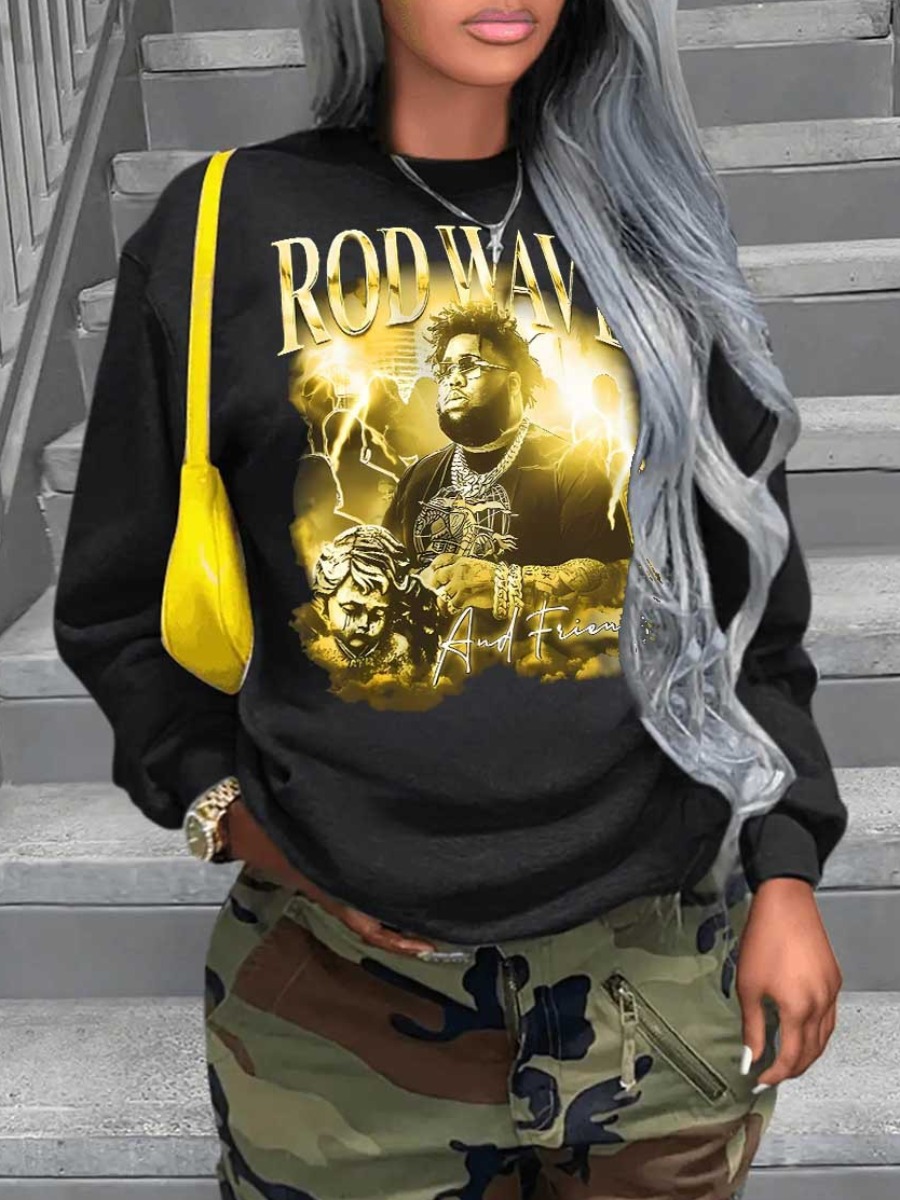 LW Plus Size Figure Letter Print Sweatshirt