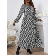 LW Plus Size Houndstooth Bandage Design A Line Dre