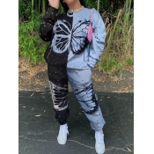 LW Plus Size Butterfly Print Oversized Pants Set
