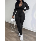 LW Zipper Design Skinny Jumpsuit