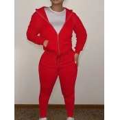 LW BASICS Plus Size Kangaroo Pocket Drawstring Tra