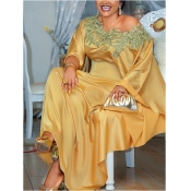 LW Plus Size Africa Floral Decor Loose Dress