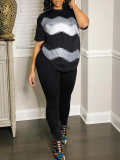 LW Geometric Print Regular Fit Pants Set