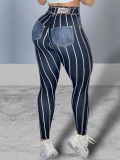 LW Plus Size High Waist Striped Skinny Pants