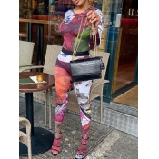 LW Butterfly Floral Print Skinny Pants Set