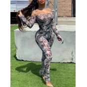 LW Off The Shoulder Money Print Skinny Pants Set