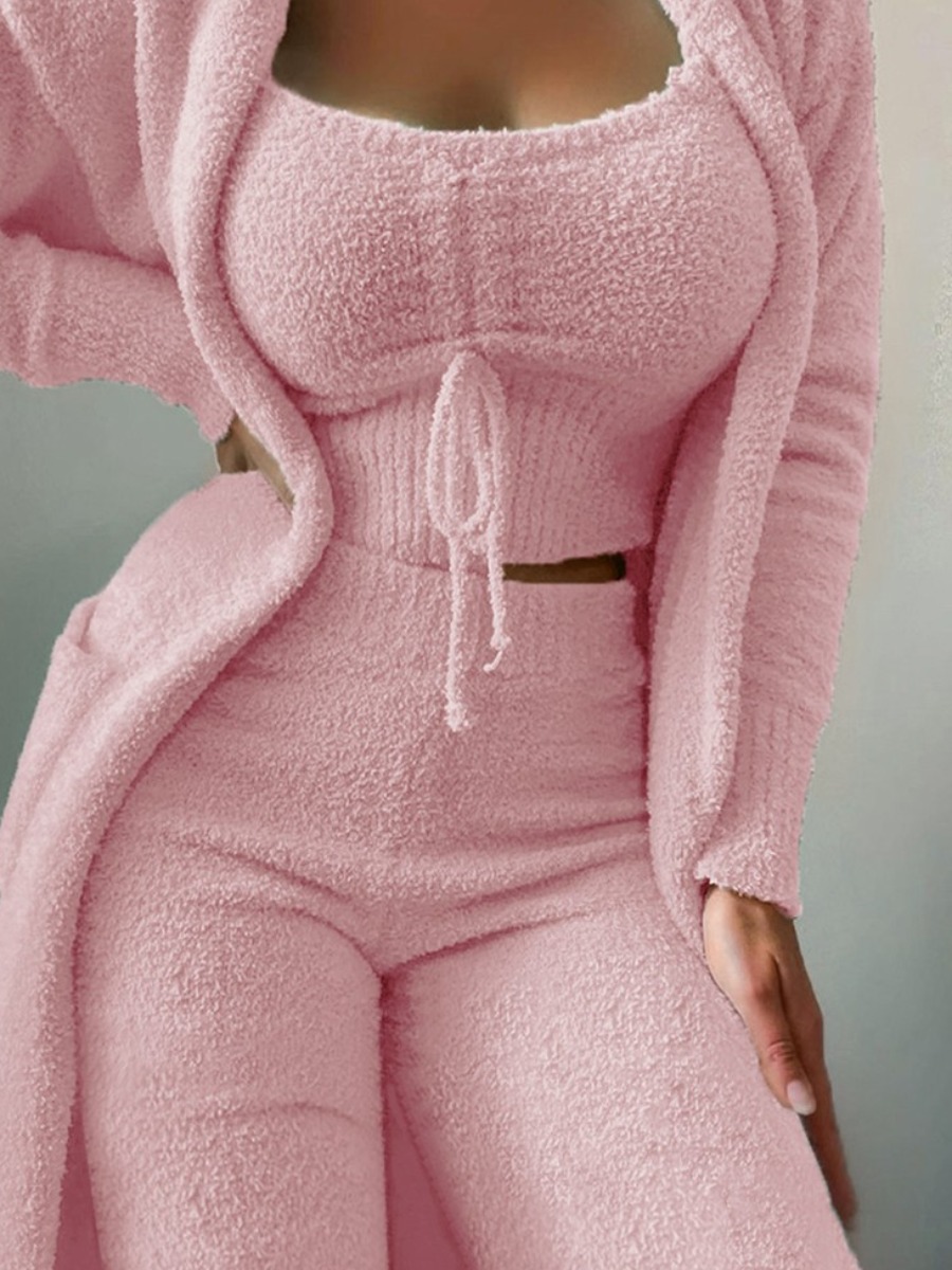 LW Plus Size Pocket Design Drawstring Three Piece 