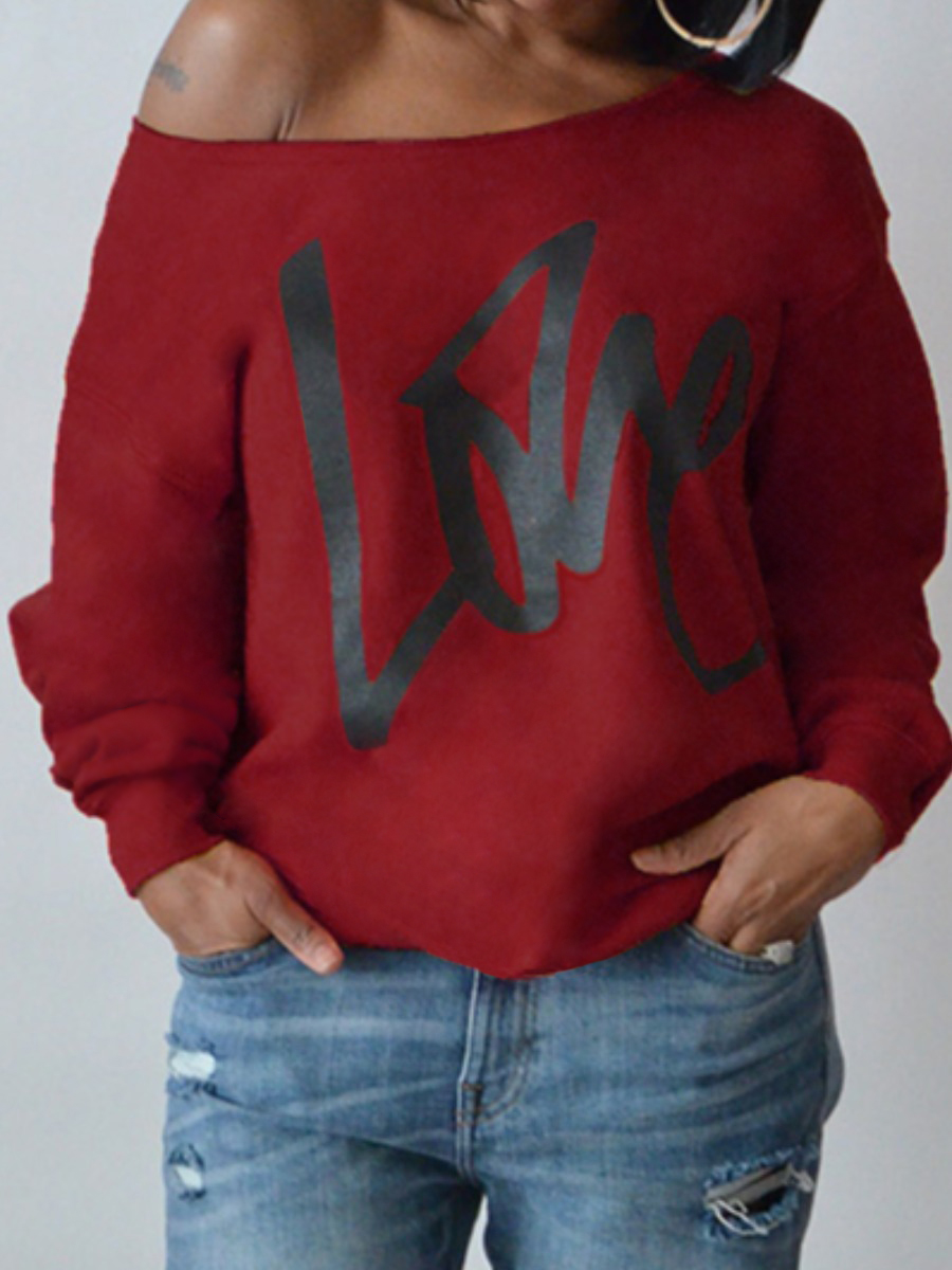 LW Plus Size Love Letter Print Sweatshirt