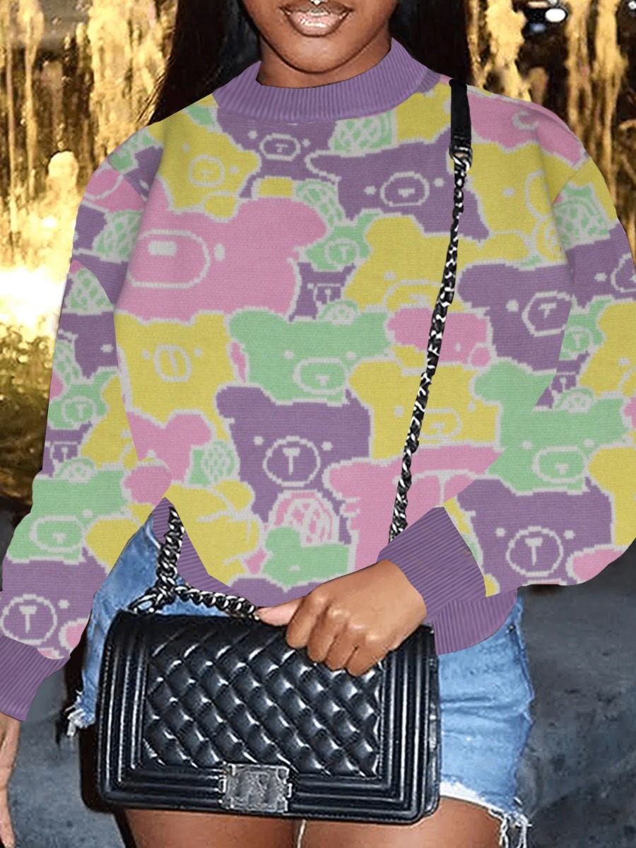 LW Cartoon Print Loose Sweatshirt