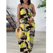 LW SXY Plus Size Camo Letter Print Loose Cami Dres