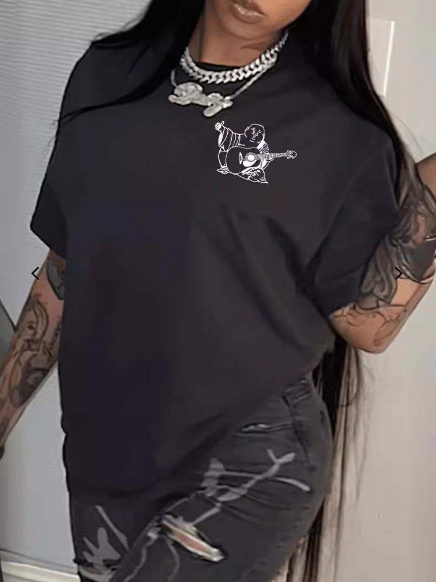 LW Plus Size Cartoon Print Regular T-shirt