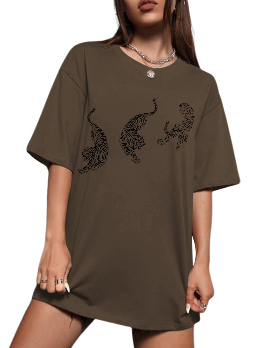 LW Round Neck Animal Print T-shirt