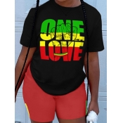 LW One Love Letter Print Shorts Set