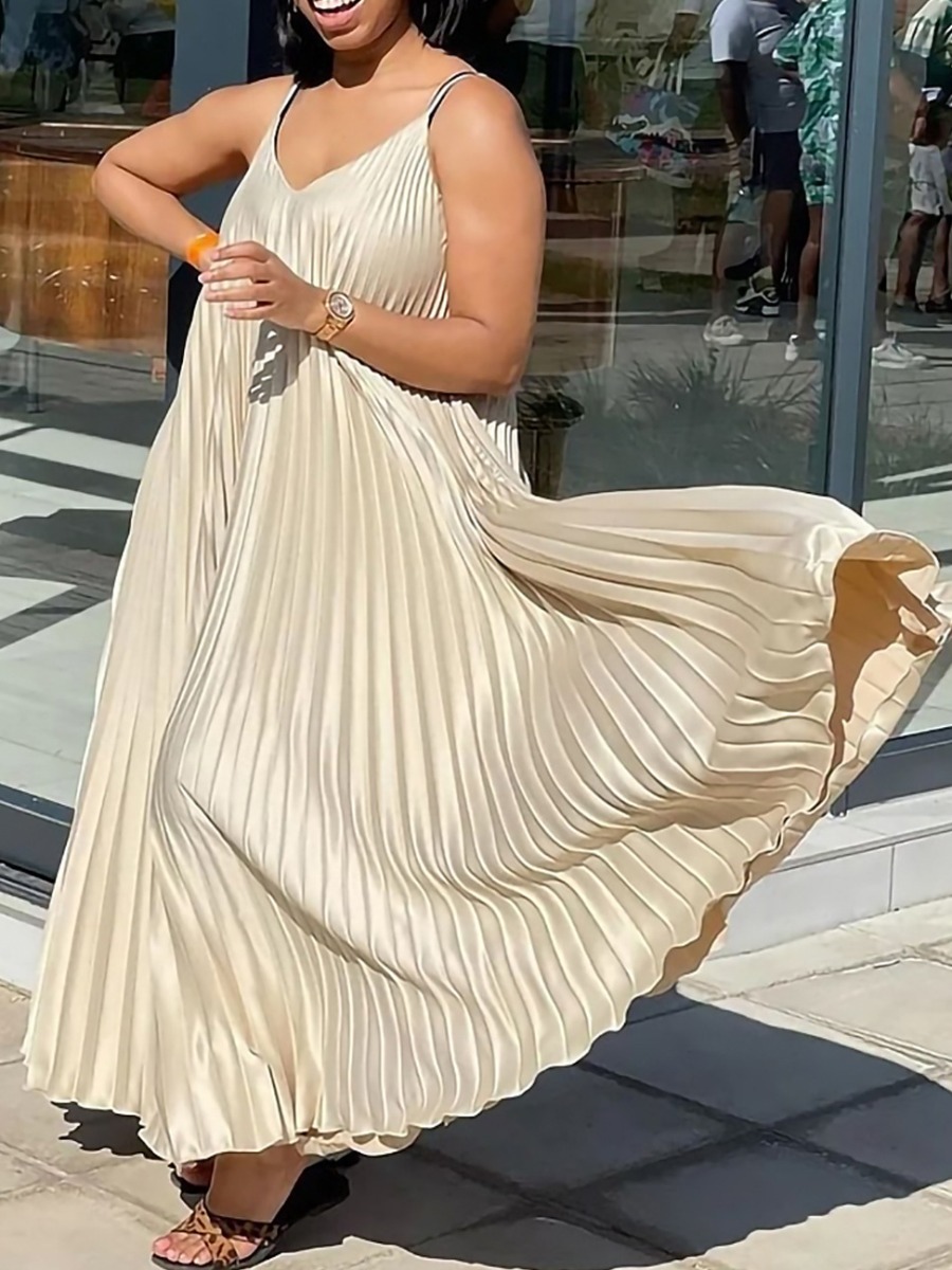 LW Plus Size Pleated Cami Loose Dress