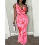 LW Floral Print Front Twist Cami Dress