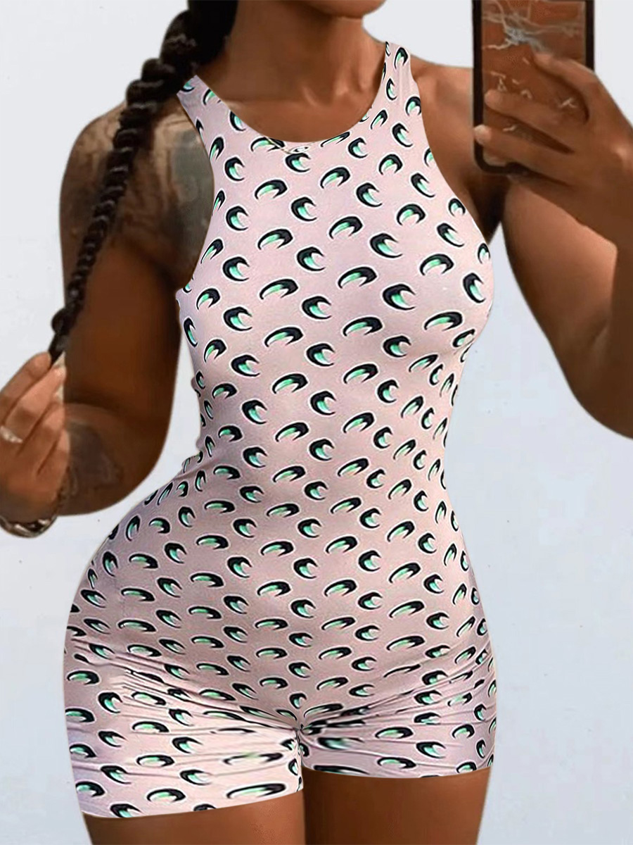 LW Moon Print Cami Skinny Romper