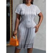 LW Plus Size Striped Bodycon Dress