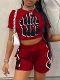 LW Blaze Letter Print Shorts Set