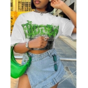 LW Plus Size Dropped Shoulder Graffiti Print T-shi