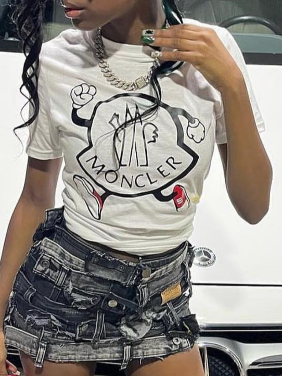 LW Pattern Cartoon Print T-shirt