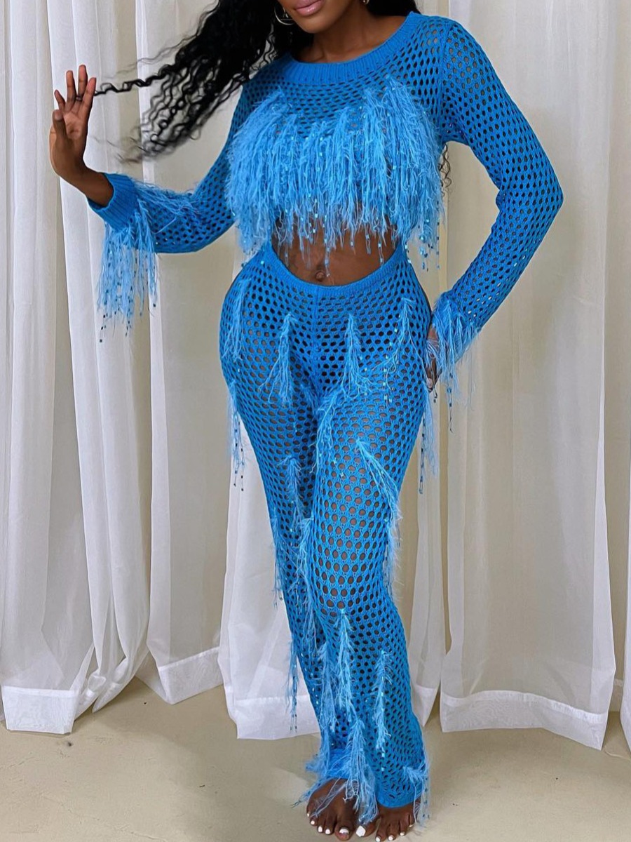 LW Tassel Design Solid Color Jumpsuit（Can be split