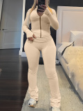 LW BASICS Solid Color Two-piece Pants Set