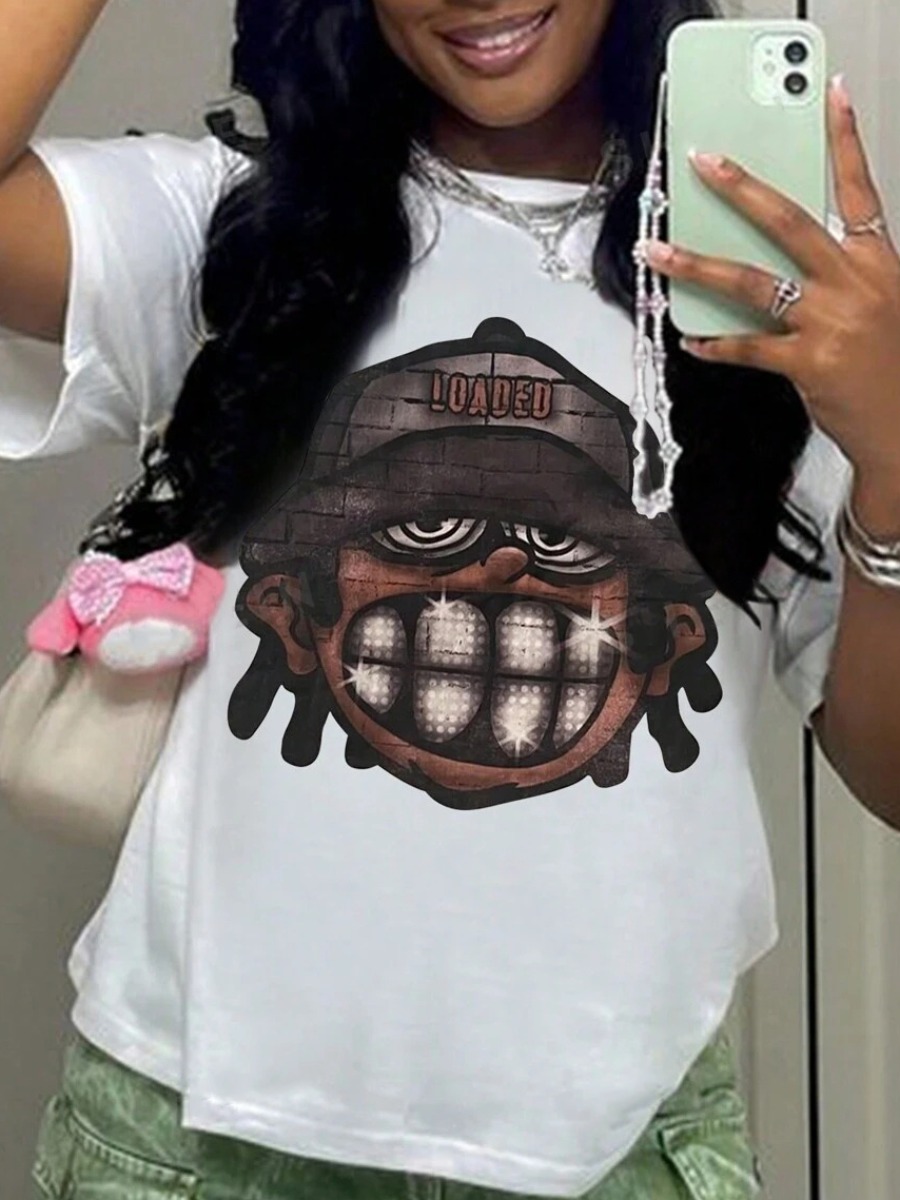 LW Pattern Cartoon Print T-shirt