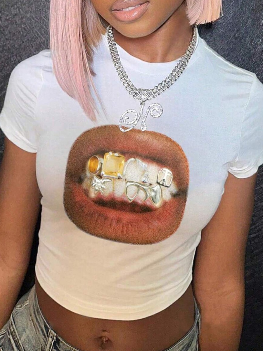 LW Pattern Lip Print T-shirt