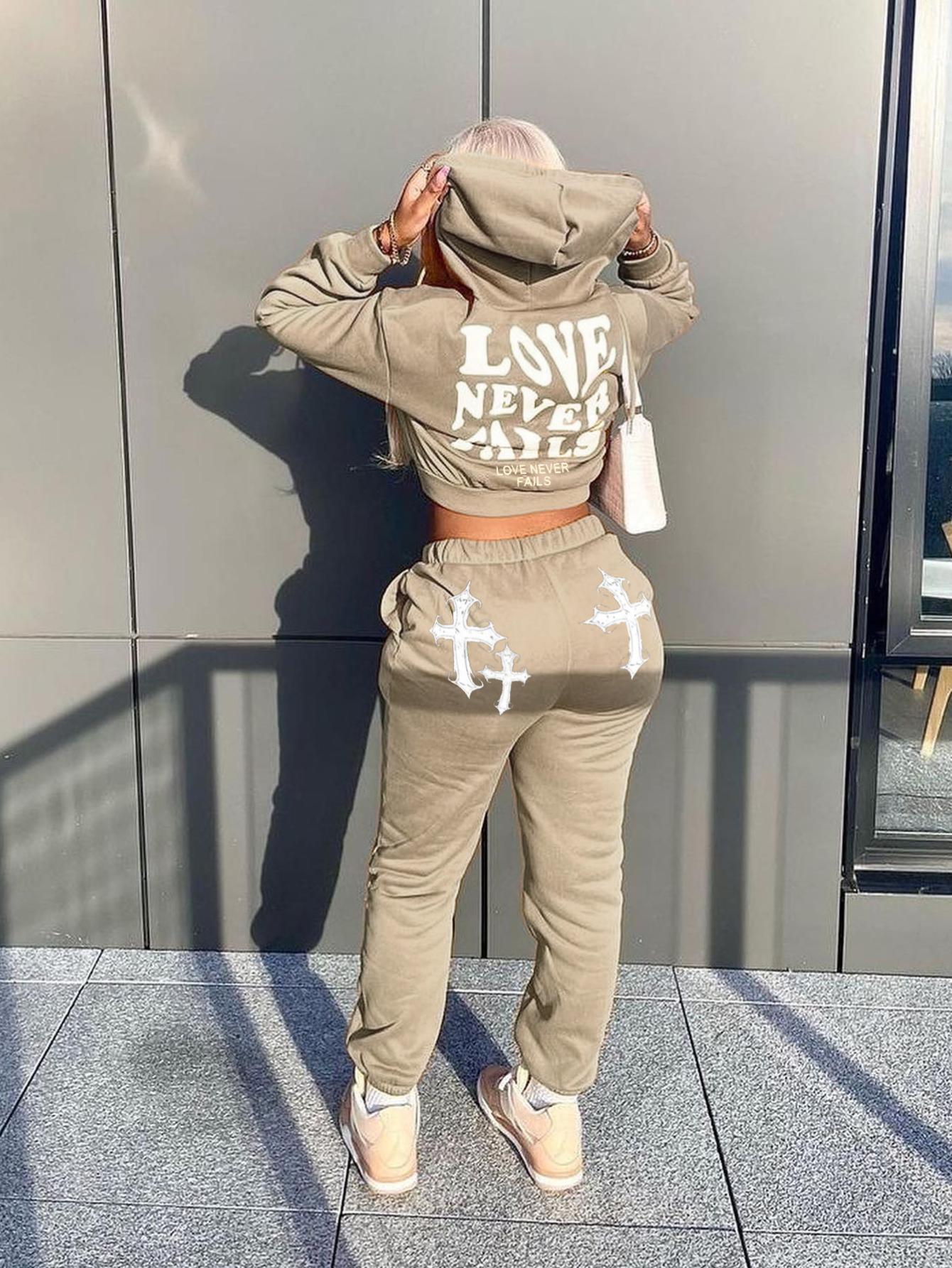 LW Pattern Letter Print Two-piece Pants Set