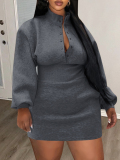LW BASICS Plus Size Solid Color Dress