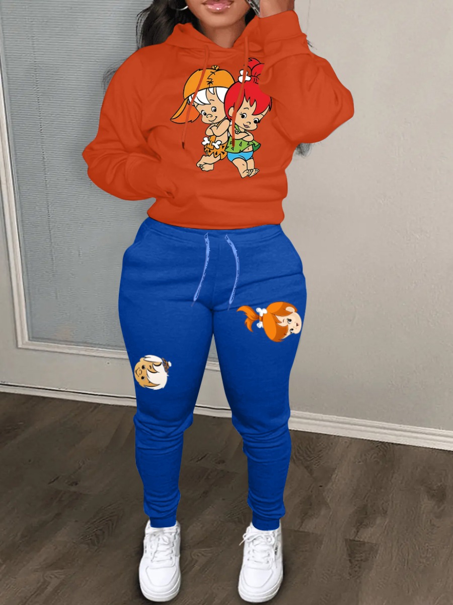 LW Cute Polyester Hooded Collar Pattern Cartoon Pr