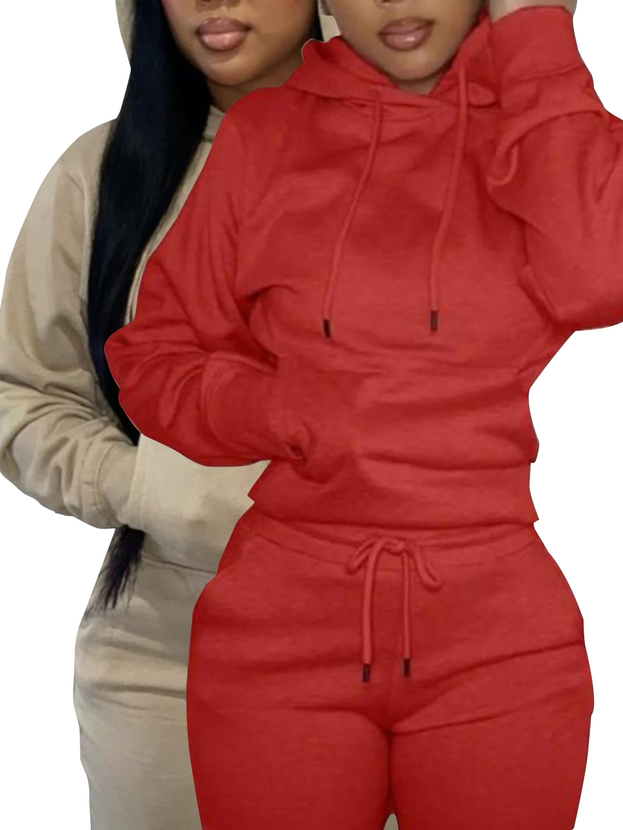 LW BASICS 2 Pack Solid Color Kangaroo Pocket Hoodie Sweatshirt